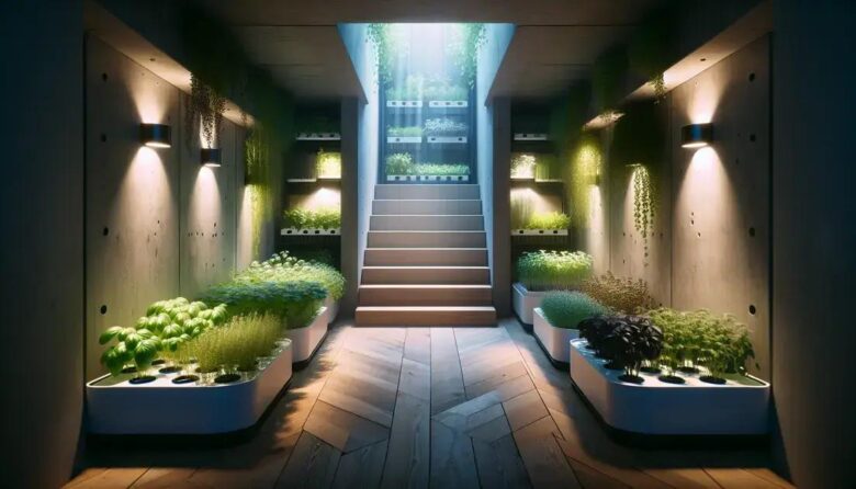 herbs thrive: mastering hydroponic growth in low-light basements