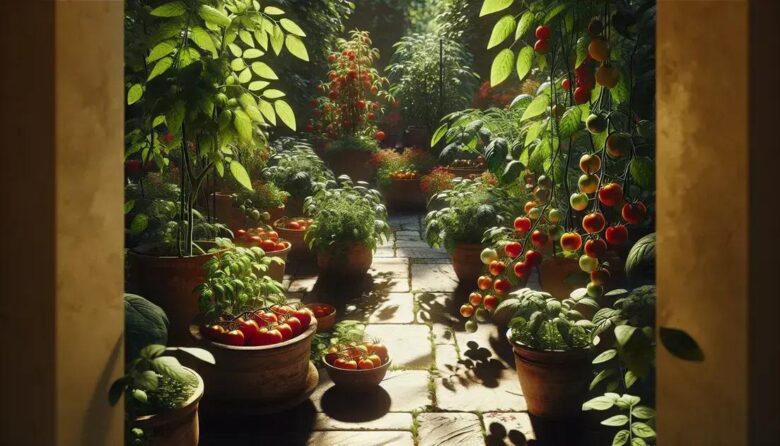 container tomato patio: grow fresh tomatoes in small spaces