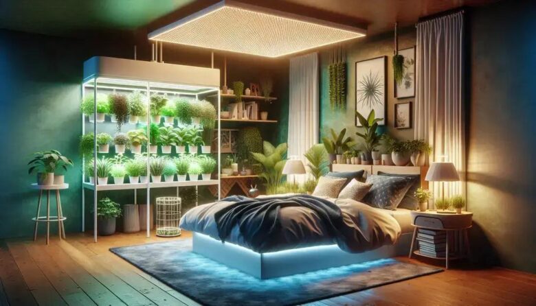 houseplants: enhance bedroom ambience with hydroponic LED sets