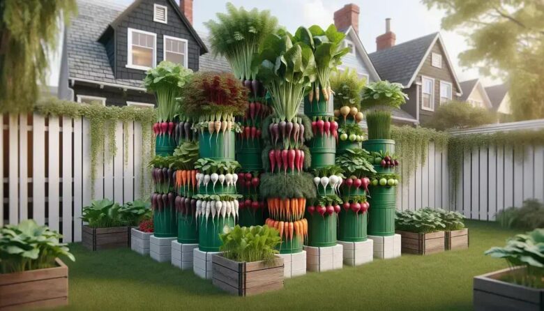 Root vegetables: grow container towers for top results