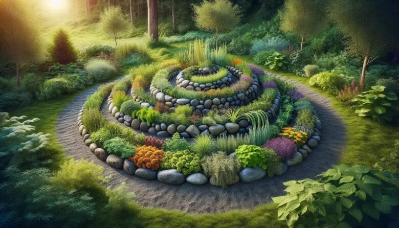 herb spiral: master permaculture by building with stone