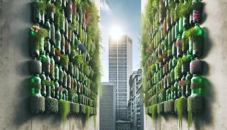 Soda bottle vertical garden DIY for urban gardening enthusiasts